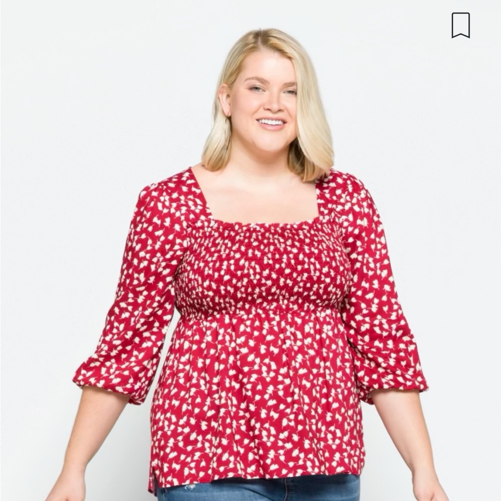 Square smocked top